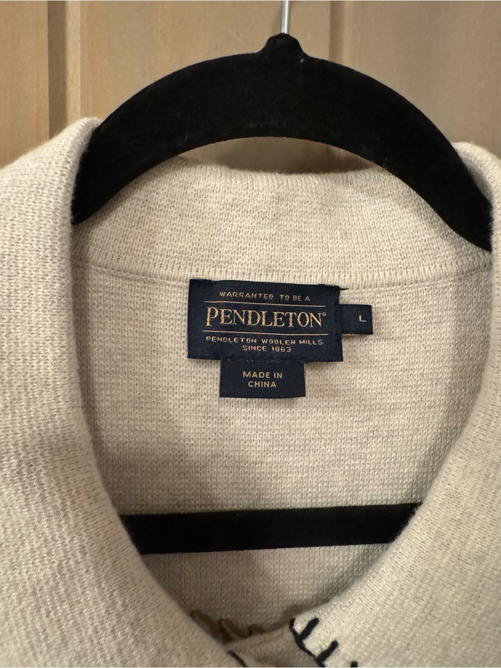 Pendleton Cream Embroidered Western Wool Sweater - Picture 2 of 16